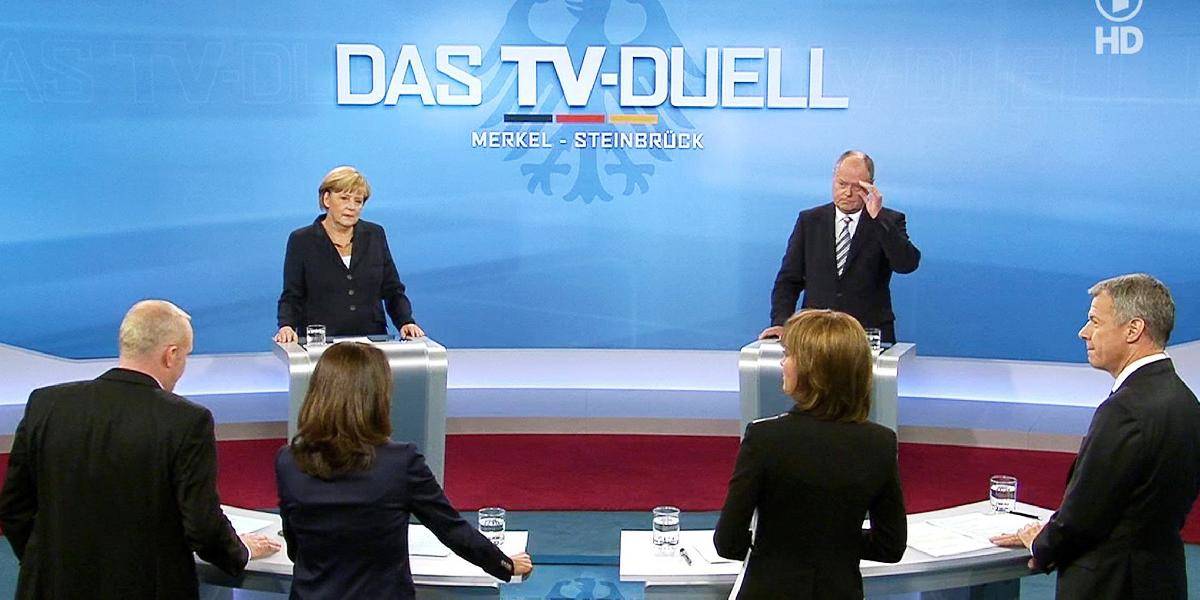 Televízny duel Merkelovej a jej vyzývateľa nemal jasného víťaza