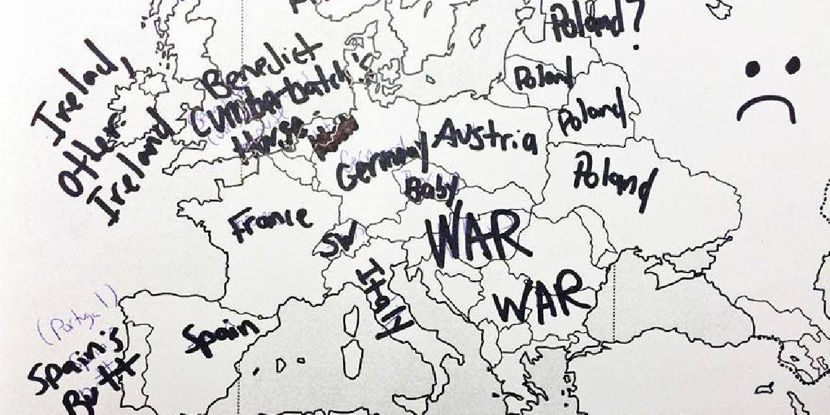 FOTO Američania vyznačovali na mape európske krajiny: Ako dopadlo Slovensko?