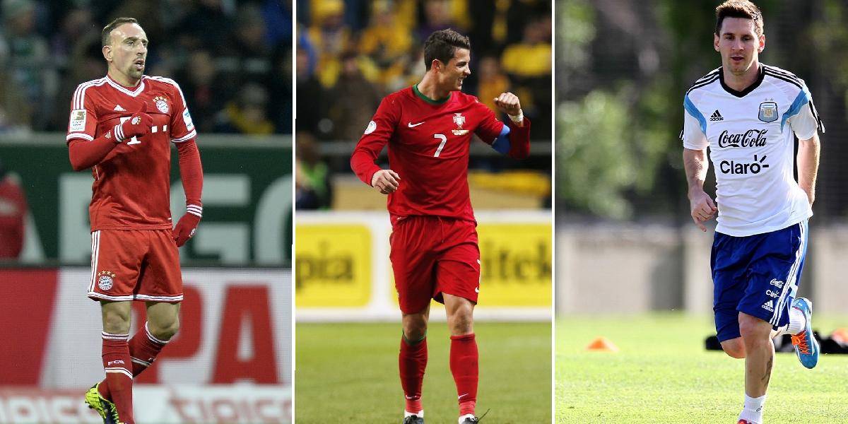Finalisti Zlatej lopty FIFA sú Cristiano Ronaldo, Messi a Ribéry