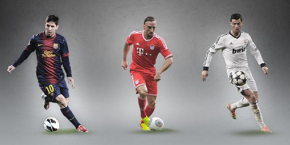 Vizitky tria nominovaných na ocenenie Zlatá lopta FIFA 2013