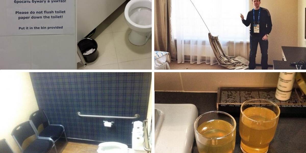FOTO z olympiády v Soči: Hotely v katastrofálnom stave, na záchodoch nesmú chytať ryby!