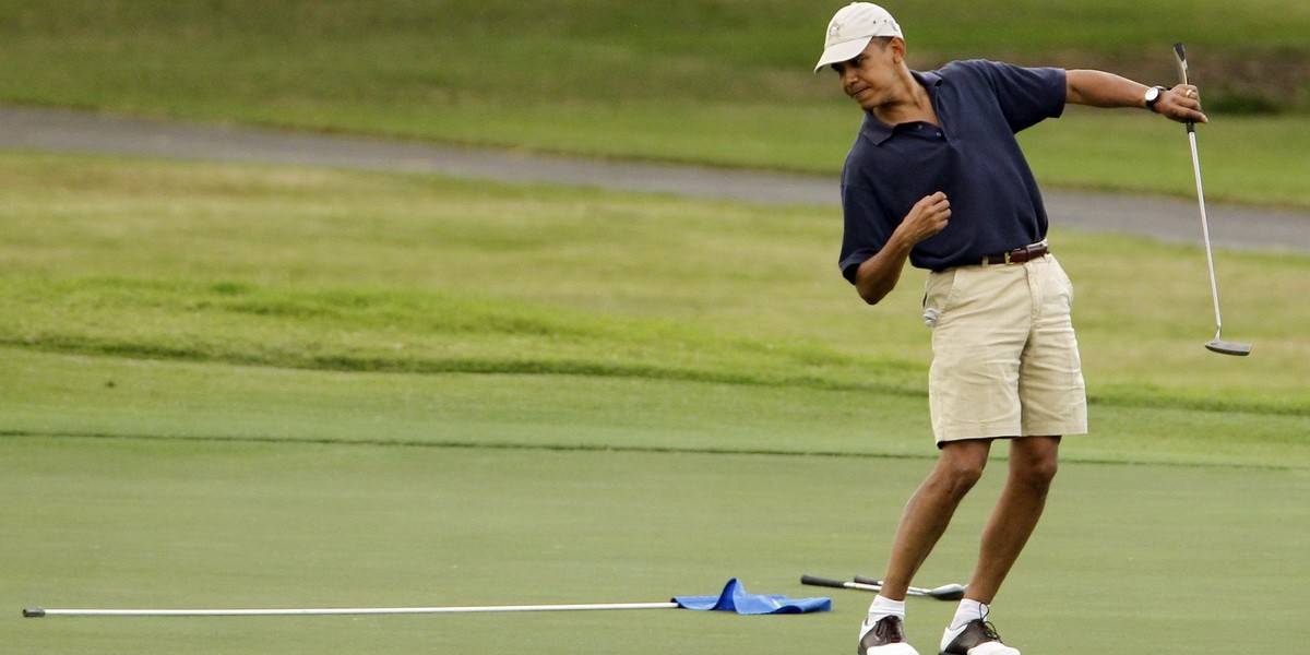 Barack Obama si zahral golf s Tigerom Woodsom
